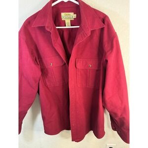 Cabela's Deerskin Chamois Shirt Jacket Button Up‎ Burgundy Menswear Outdoors